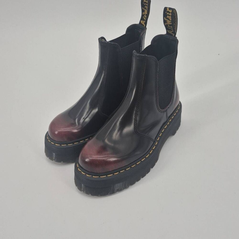 Dr. Martens 2976 Quad Cherry Red Platform Chelsea Boots Women’s Size 9